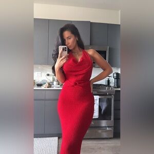 Zara Red Skirt Set (Multi Layered Top!)